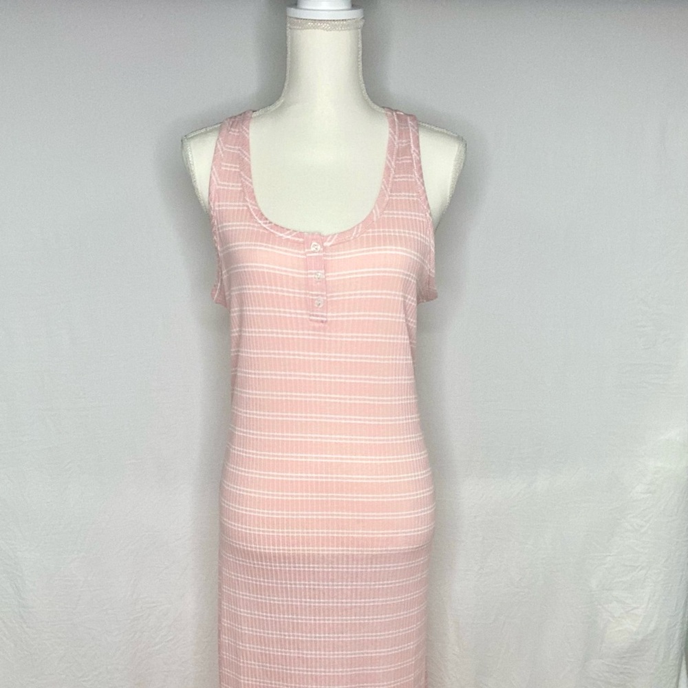 (NWT ellen tracy pink white stripes dress sleeveless size small, size Medium - Picture 1 of 6